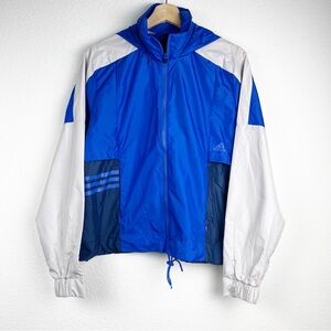 ADIDAS Woven Shell Jacket Windbreaker Size Large Blue